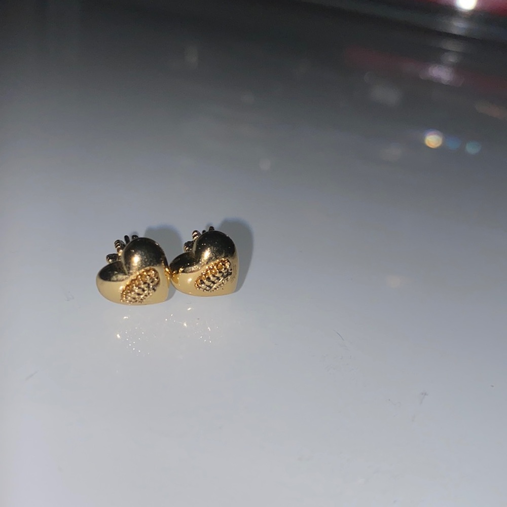 Juicy couture gold heart earrings